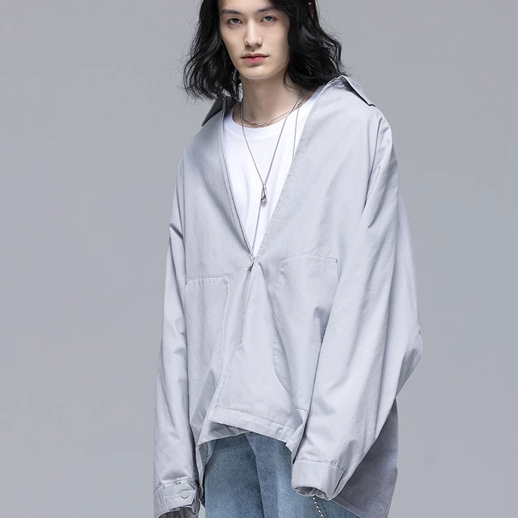 HERBEL/黑白2024/新款男式夹克设计款男士春秋宽松潮流1485