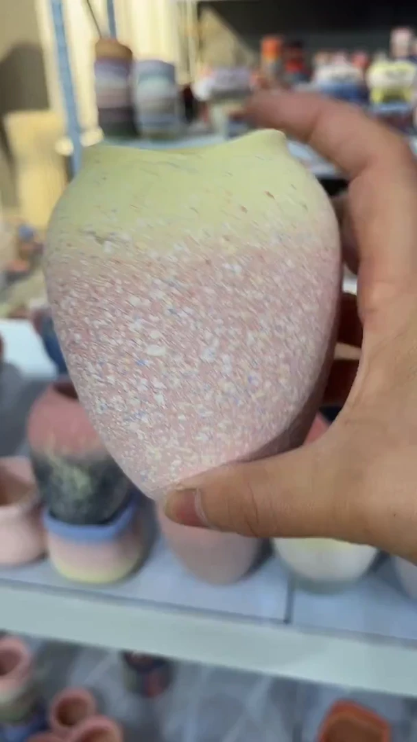 麦饭石粗陶多肉花盆5*10