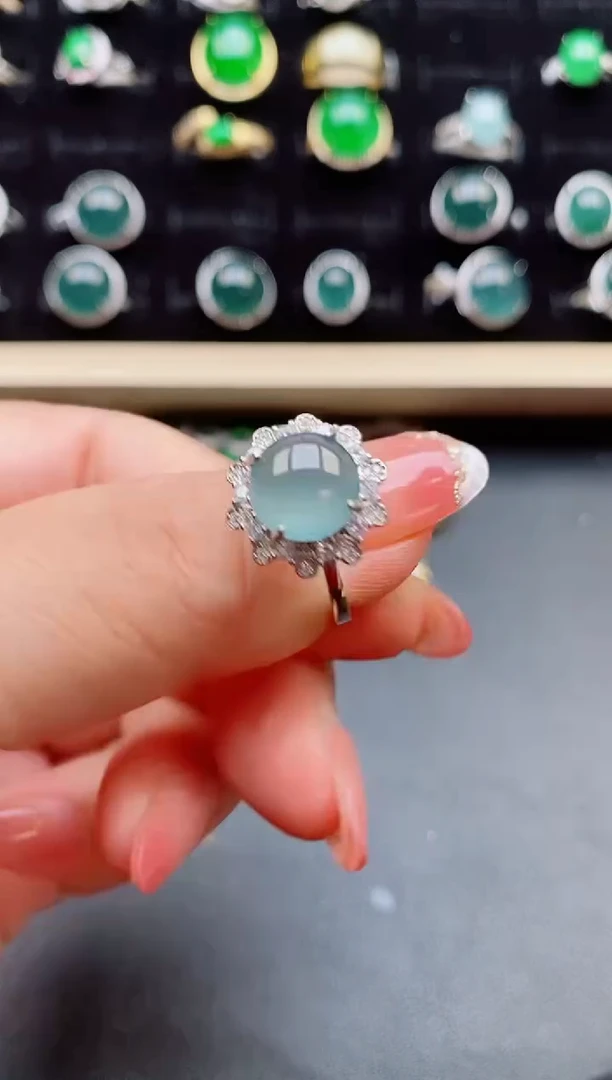 【闪购商品】翡翠戒指银S925镶嵌12121