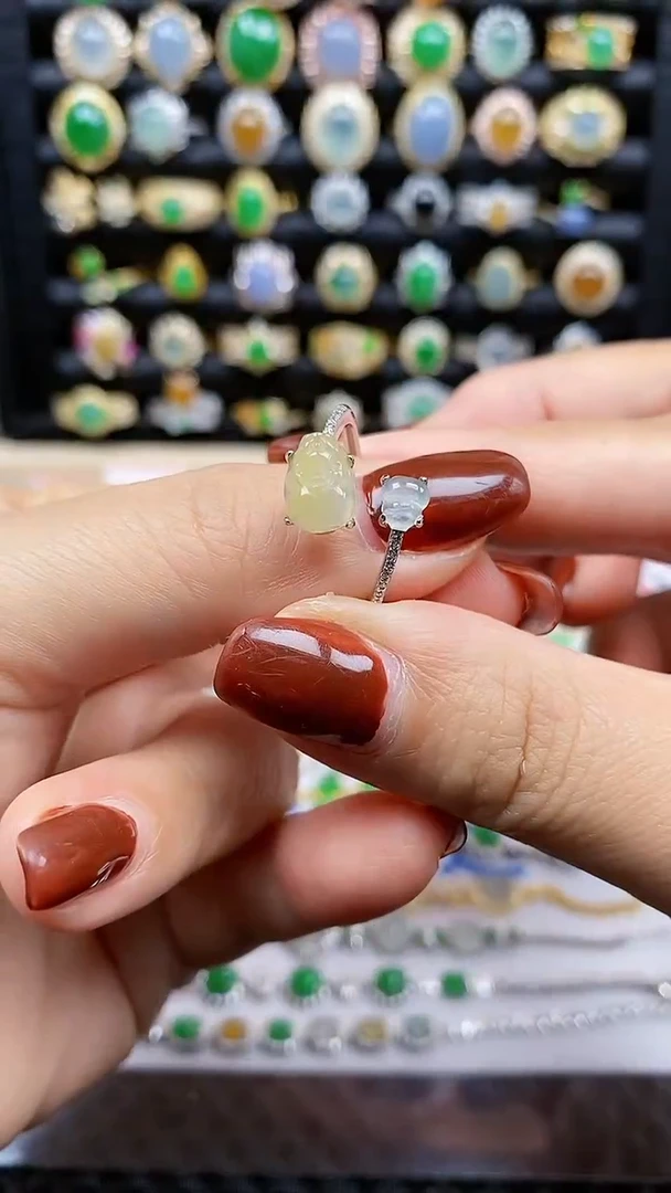 银S925镶嵌戒指翡翠906