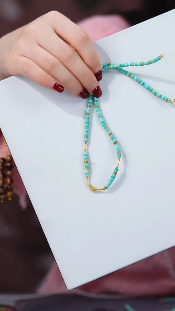 【闪购商品】绿松石项链18K金镶嵌1