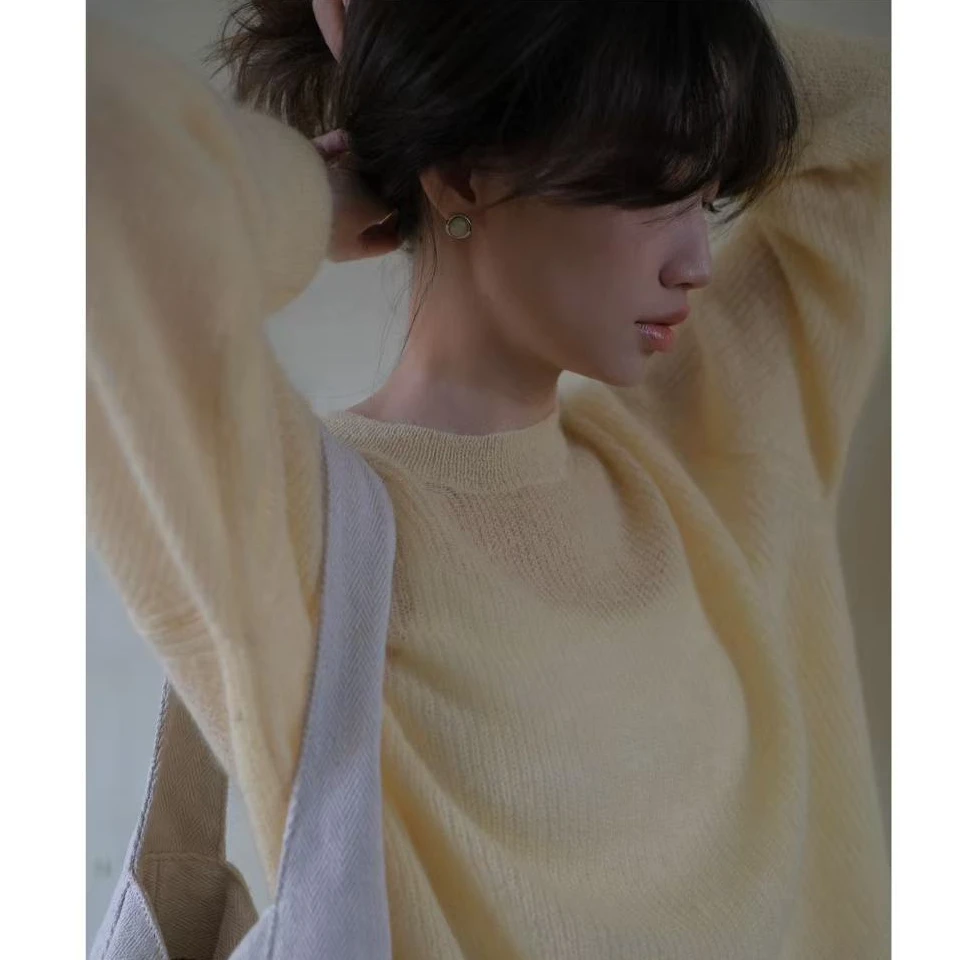 Dedicate献给原创女装/2025春季新款两色温柔感针织衫/