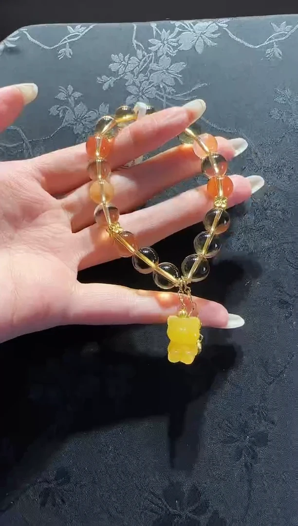 【闪购商品】黄晶手串未镶嵌黄水晶手串设计款
