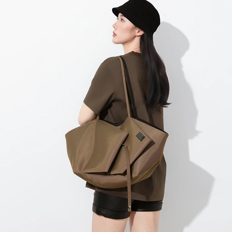 新款休闲百搭时尚通勤可折叠伞包时尚单肩轻便包包通勤托特4477