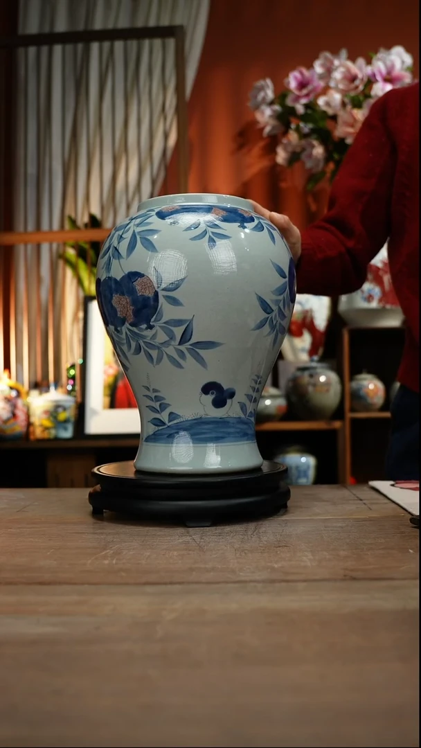 当代景德镇设计师釉下手绘陶瓷花瓶