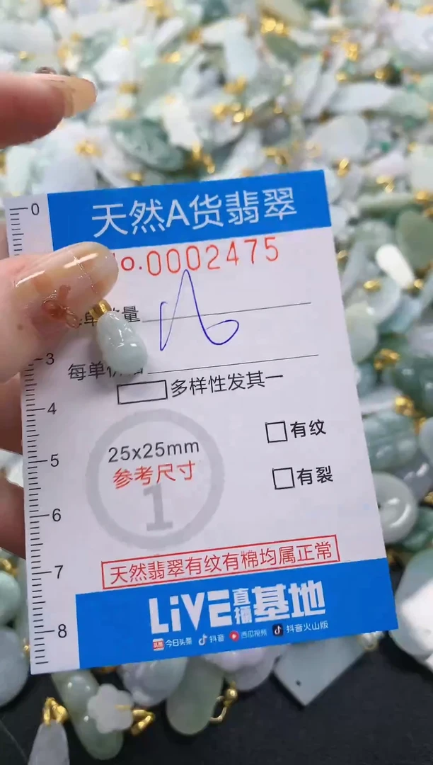 颈饰未镶嵌翡翠净货挂件-2475