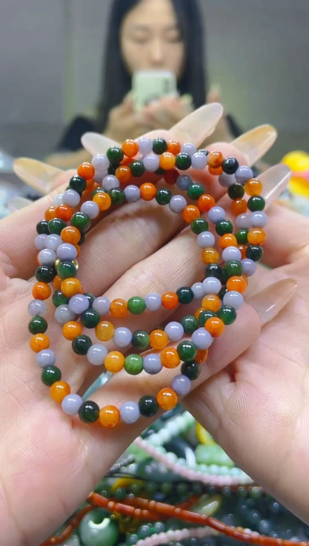 翡翠未镶嵌颈饰4MM/G/翡翠A货一图一物