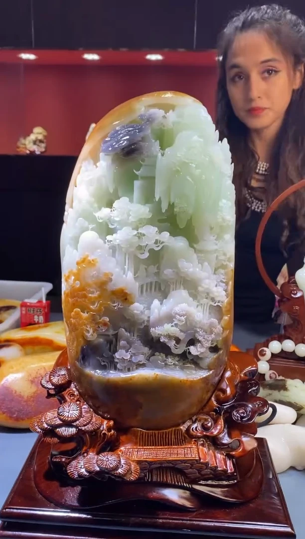 未镶嵌和田玉摆件宋****，和田玉