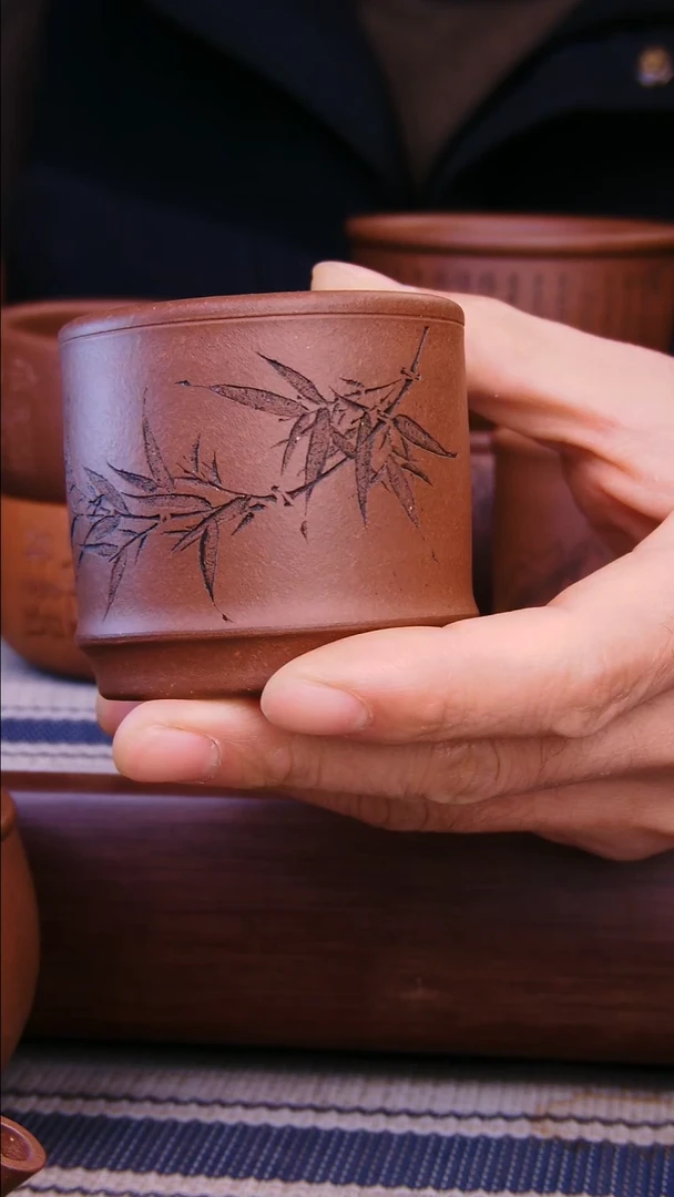 茶杯紫砂P***E深井紫泥杯子