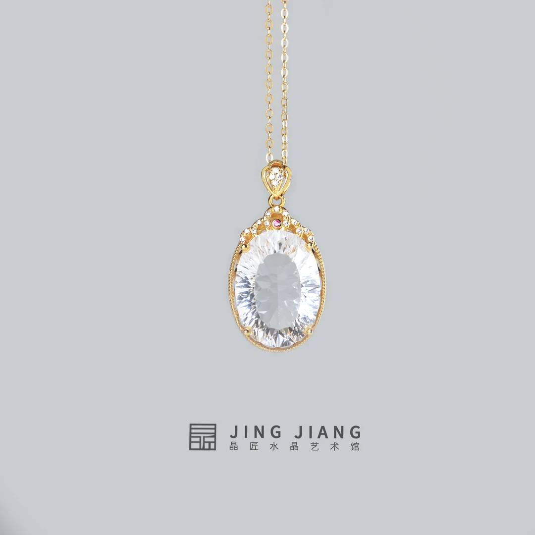 晶匠天然白水晶镶嵌吊坠多样性发一