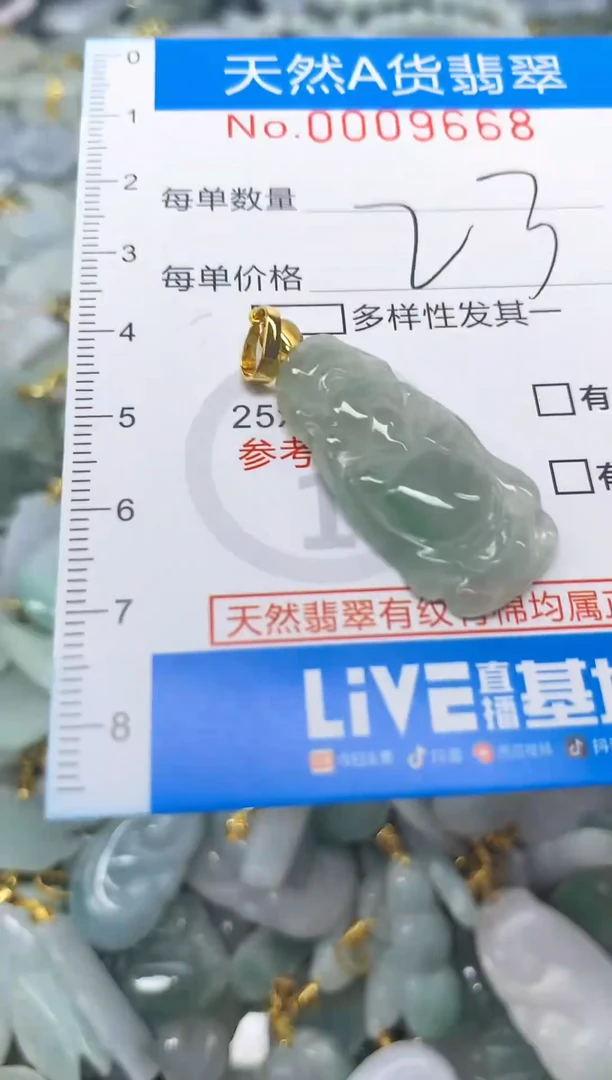 颈饰未镶嵌翡翠净货挂件-9668
