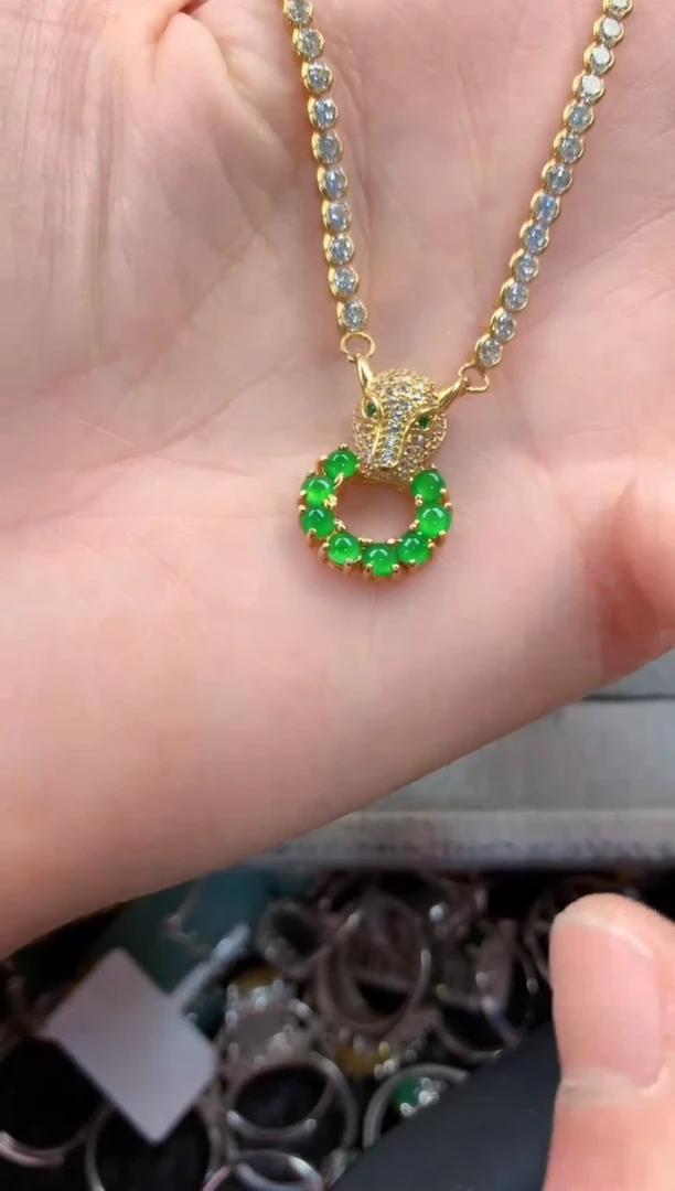 银S925镶嵌戒指翡翠999  6