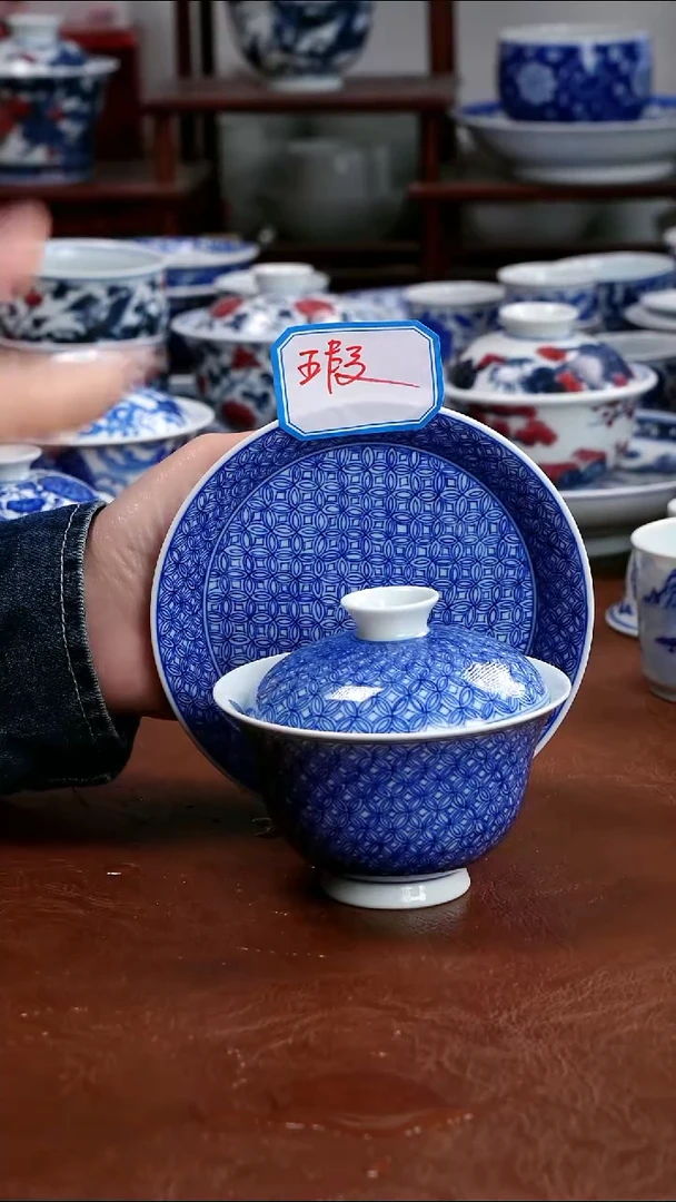 景德镇高端茶器丽**亮景德镇墨奈手绘茶器cc左右