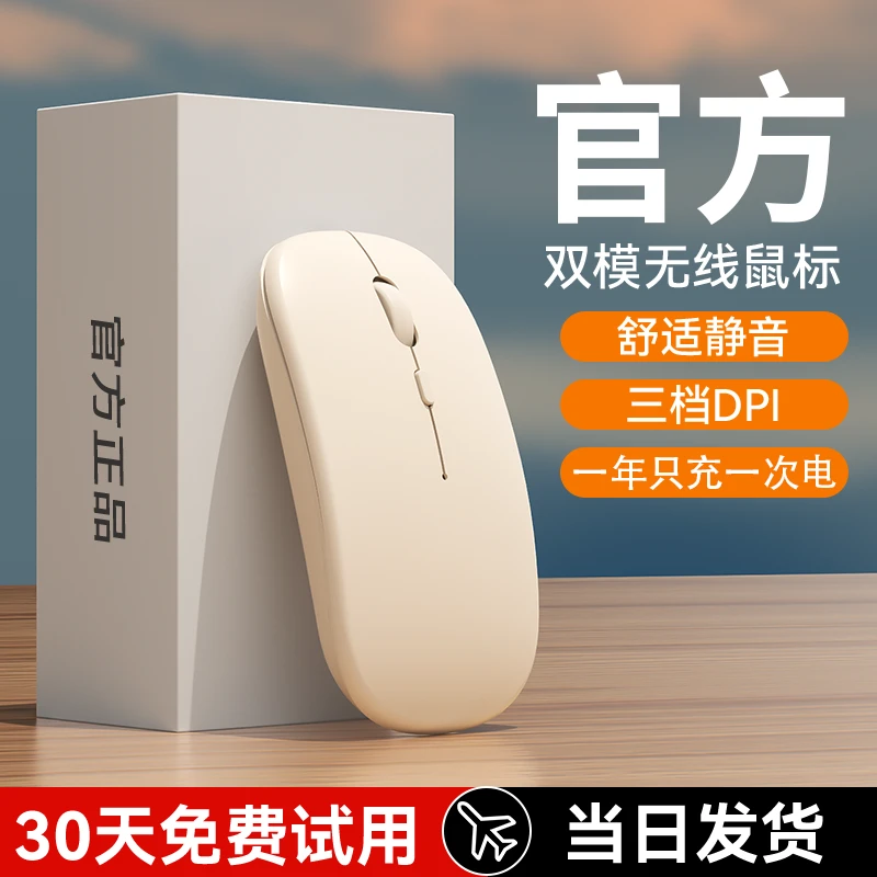 无线蓝牙鼠标静音办公无限充电时尚滑鼠商务双模手机电脑平板通用