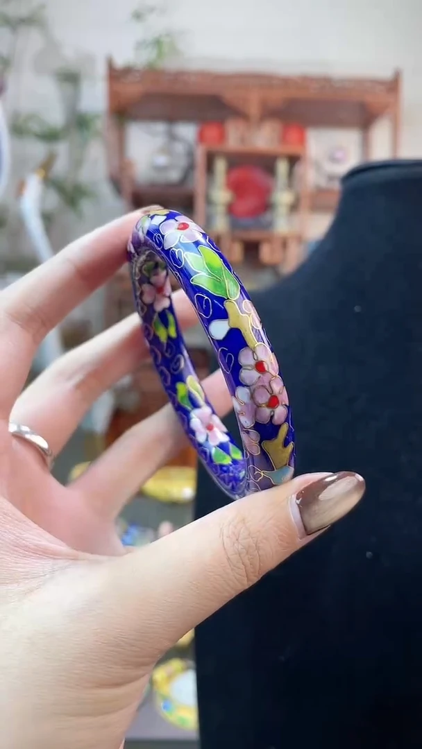 非遗手工景泰蓝镯子宝蓝