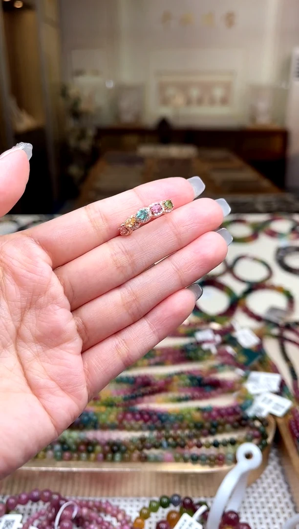 【闪购商品】碧玺/银S925镶嵌碧玺戒指多样性发货