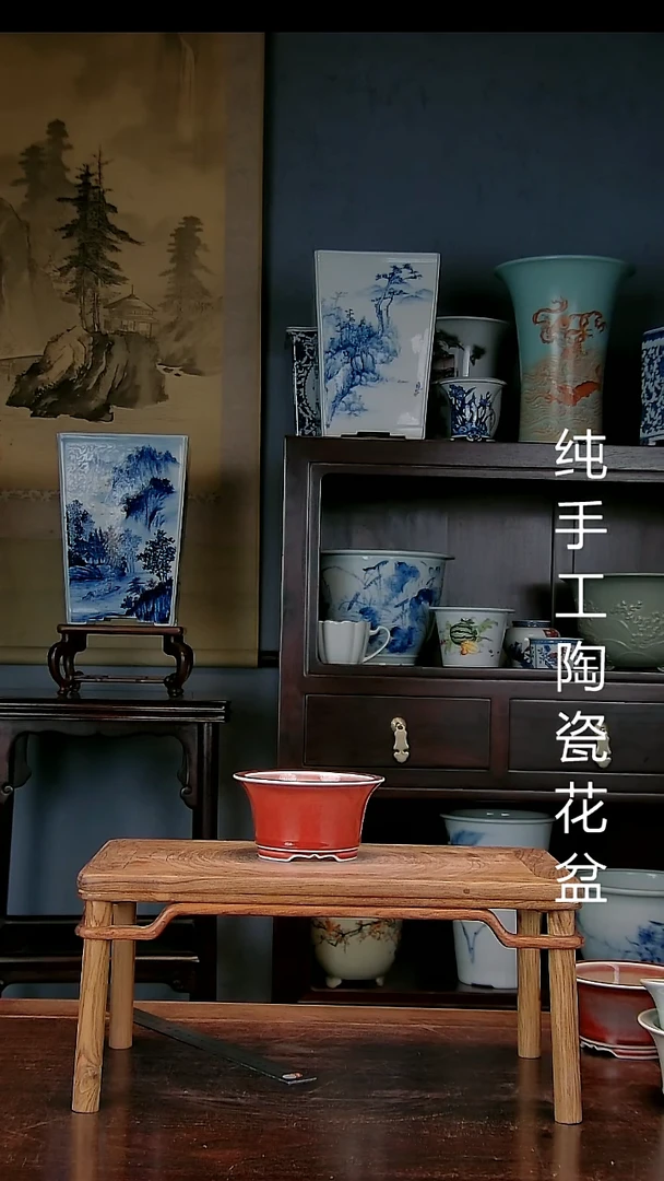 景德镇手工陶瓷花盆