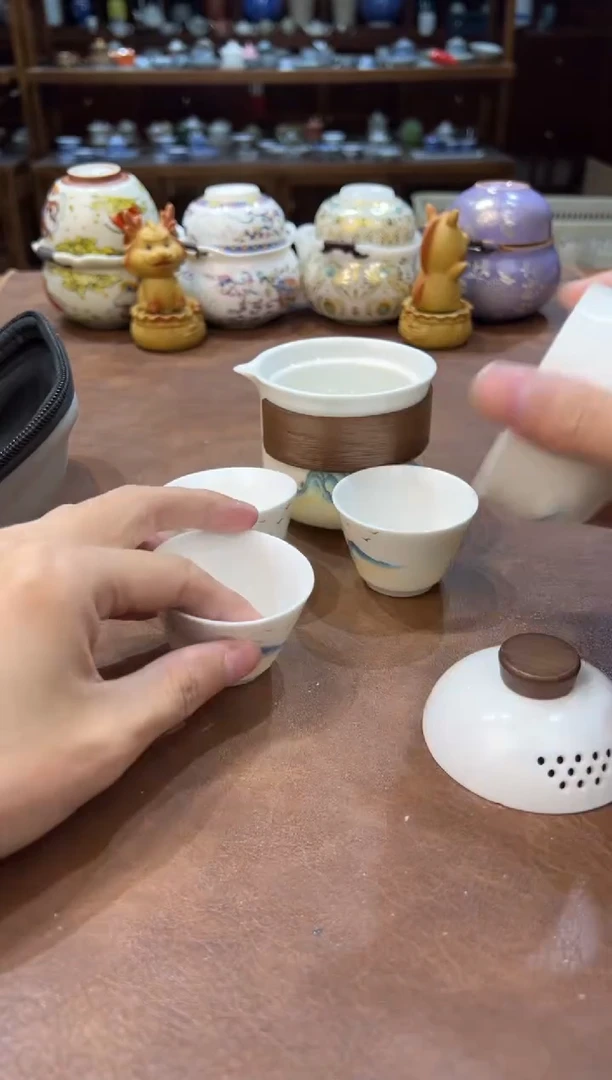 真的很便宜超好看会开片的旅行茶具
