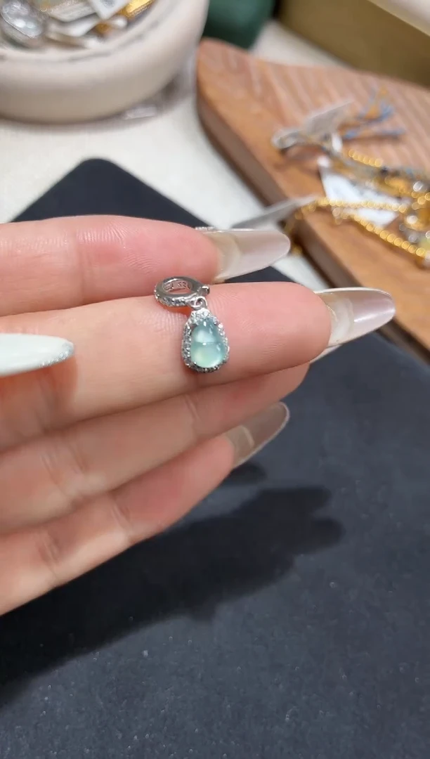 吊坠(不含链)银S925镶嵌翡翠【挽石珠宝】葫芦