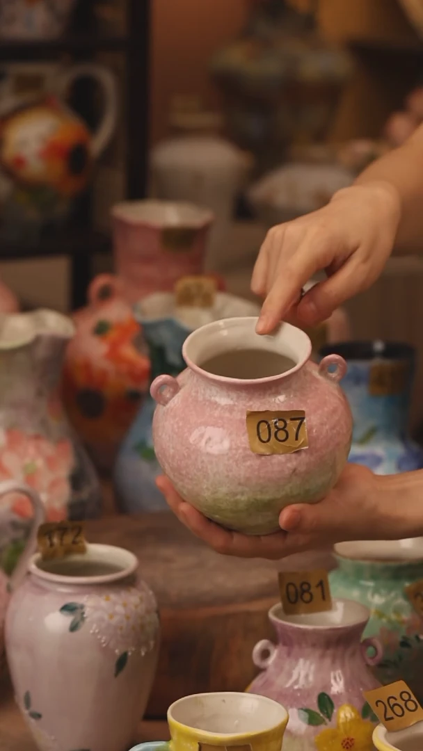 陶瓷087景德镇设计师手作花器摆件侘寂风