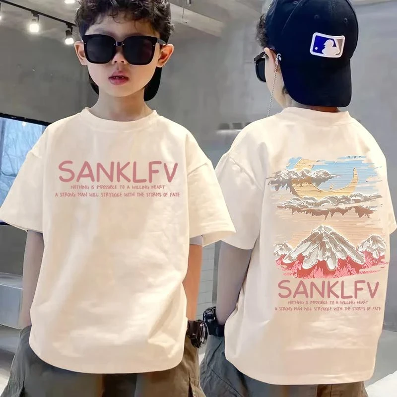 【100%纯棉】男童短袖T恤儿童韩版男孩中大童夏装童装半袖宽松上衣