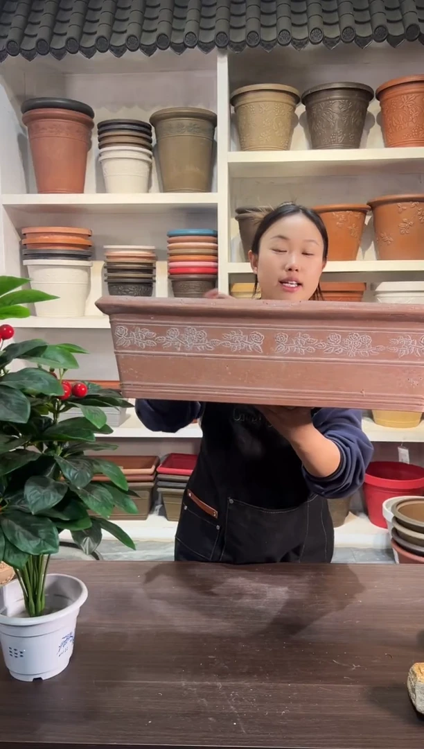 22*57*18/UK57陶粉刷白长花盆