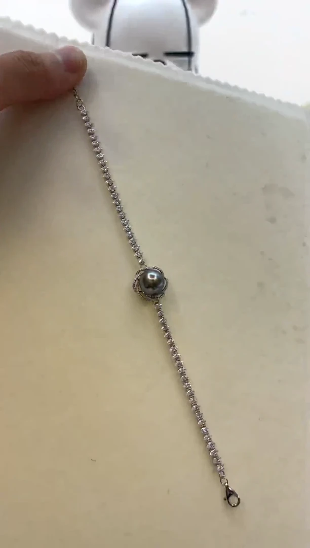 银S925镶嵌手绳海水珍珠10-11