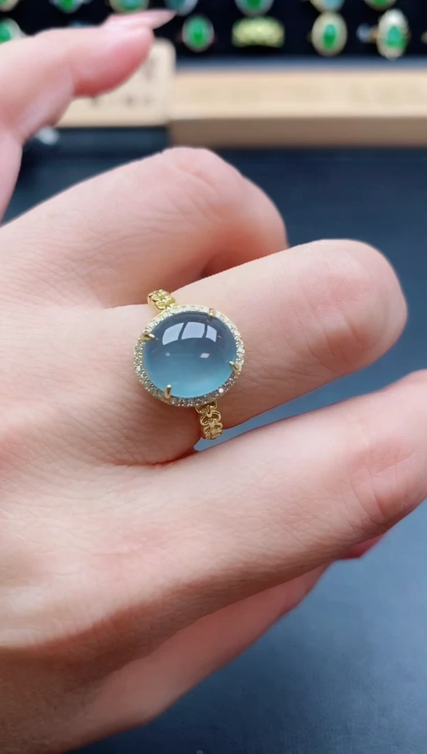 银S925镶嵌戒指翡翠1