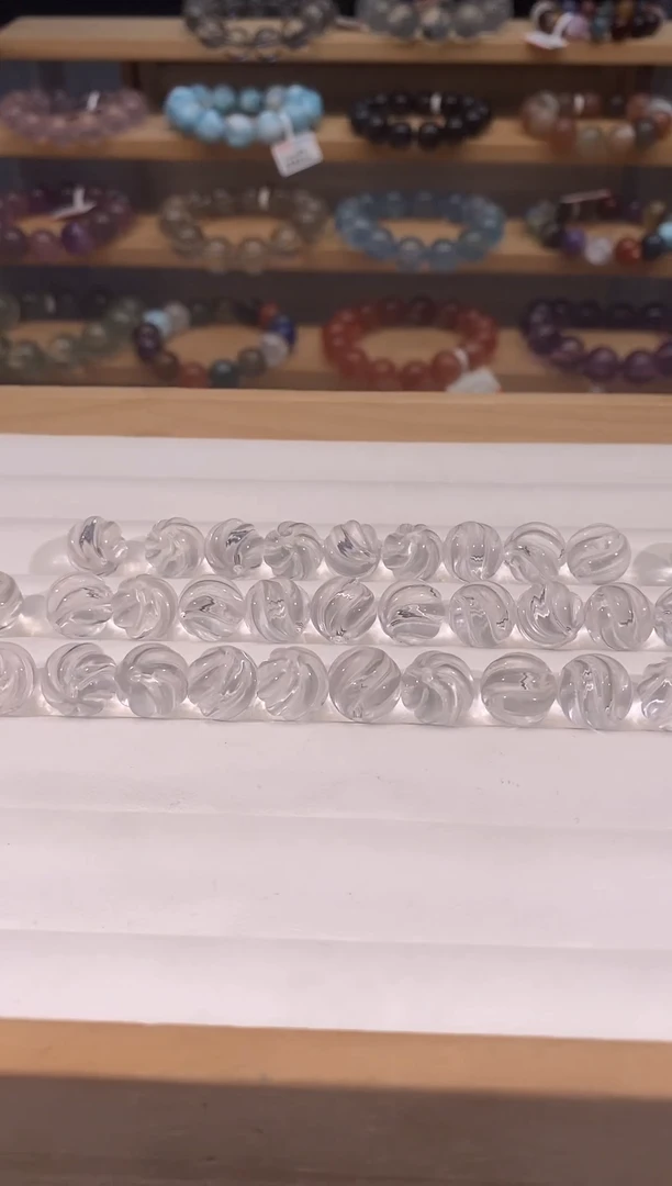 水晶手链未镶嵌多样性发一 白水螺旋珠 单珠