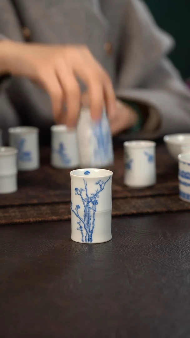 【闪购商品】杯聚澜堂梅花高竹节杯