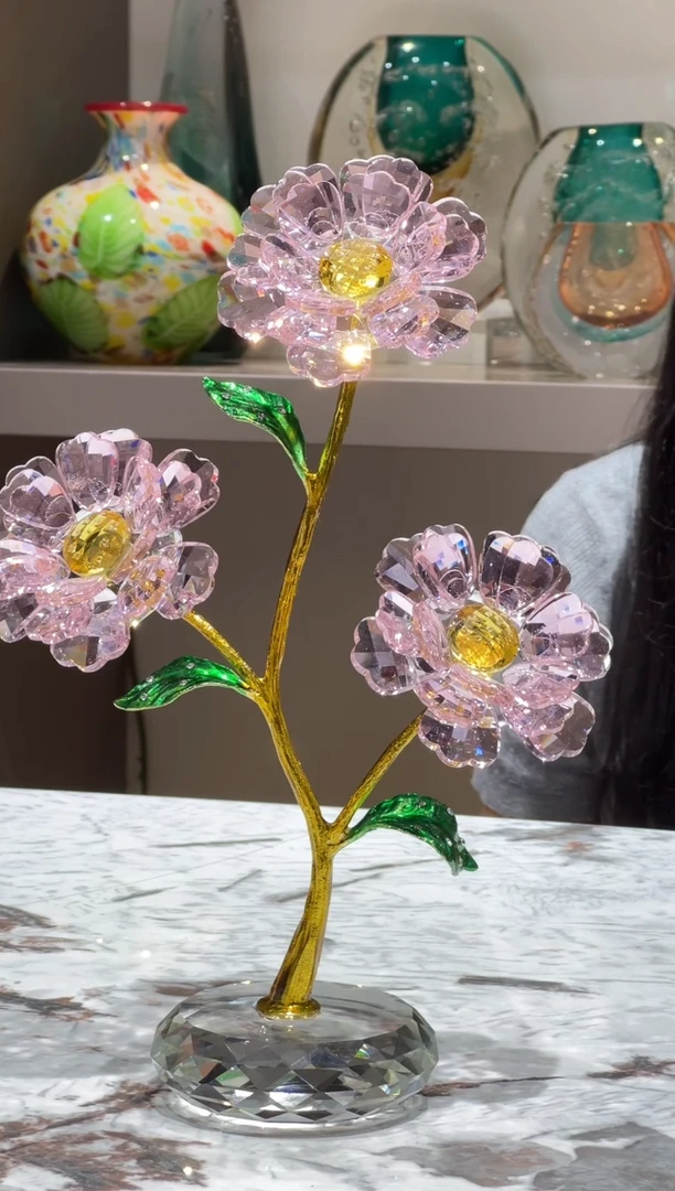 水晶玻璃三叉水晶花