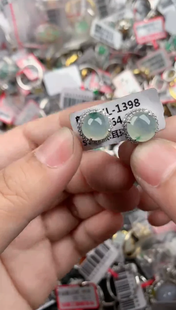 银S925镶嵌戒指翡翠10    4