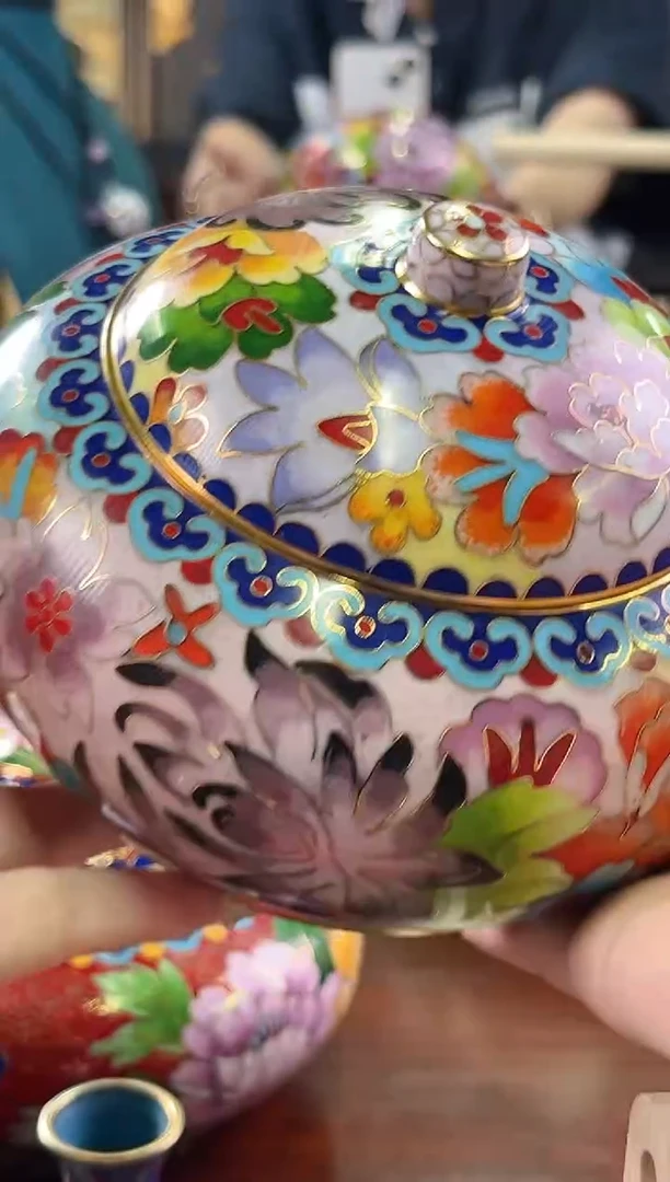 非遗手工景泰蓝罐子百花粉