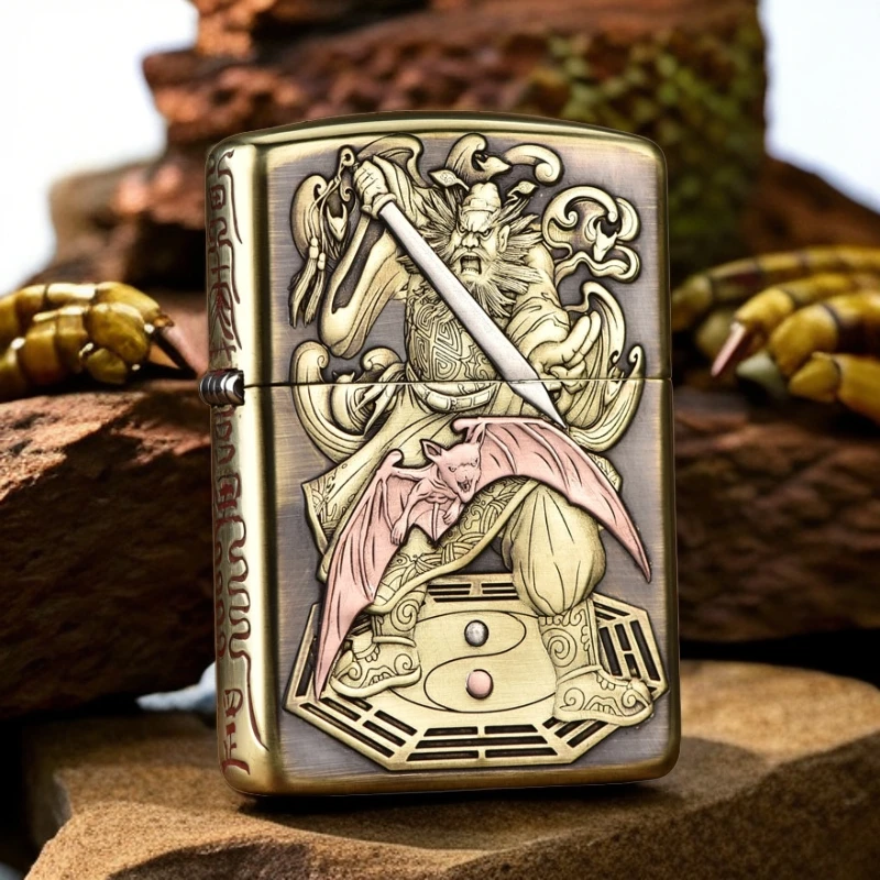 Zippo打火机蝎子大师铜盔甲紫铜钟馗山鬼花钱DY9911FD61