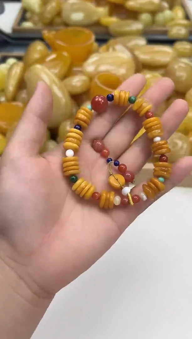 裸石琥珀未镶嵌琥珀蜜蜡手串