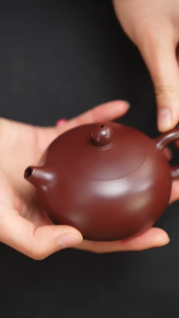 【闪购商品】紫砂茶壶紫泥光素嵌盖扁西施175cc