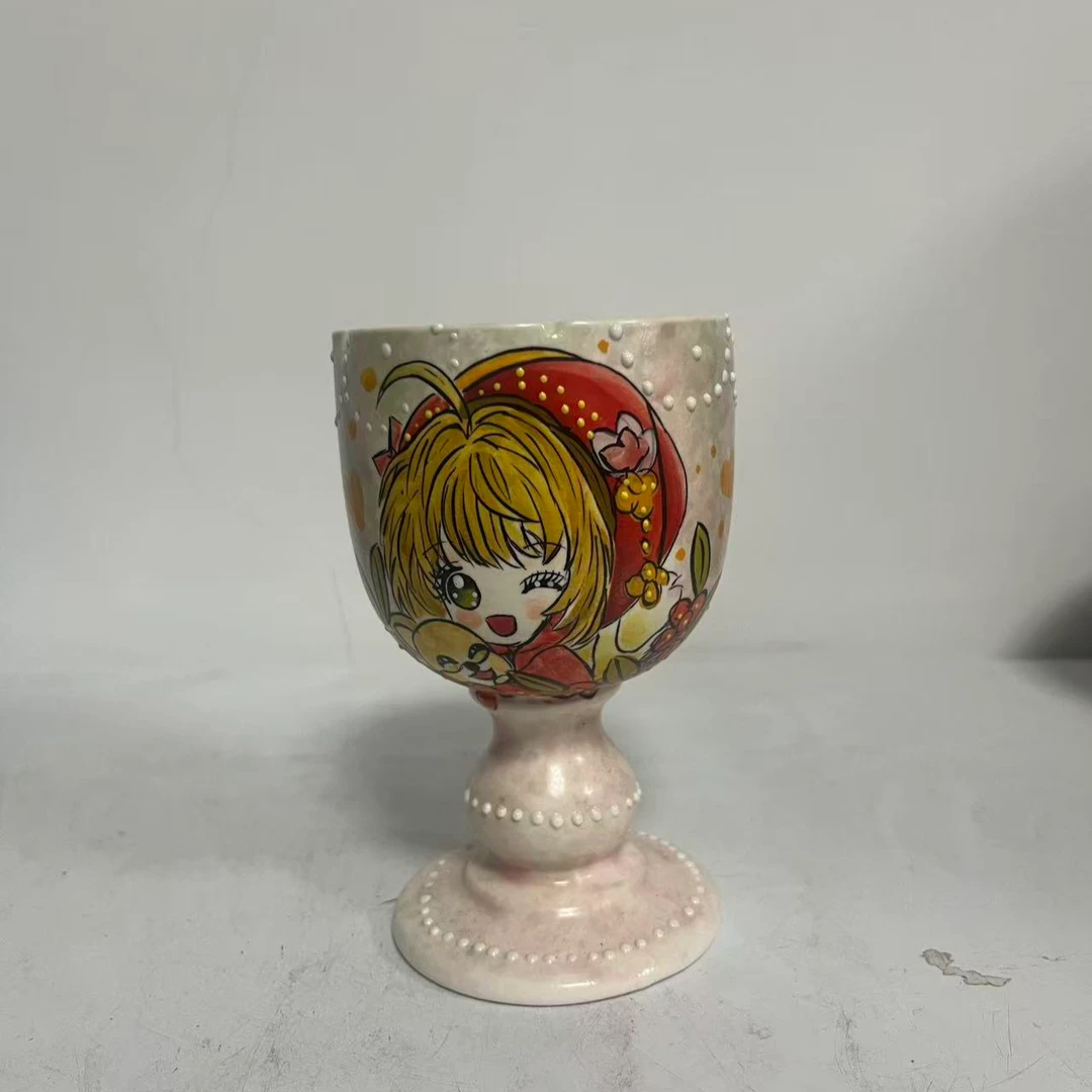 QD0065-粉色美少女与小萌高脚杯