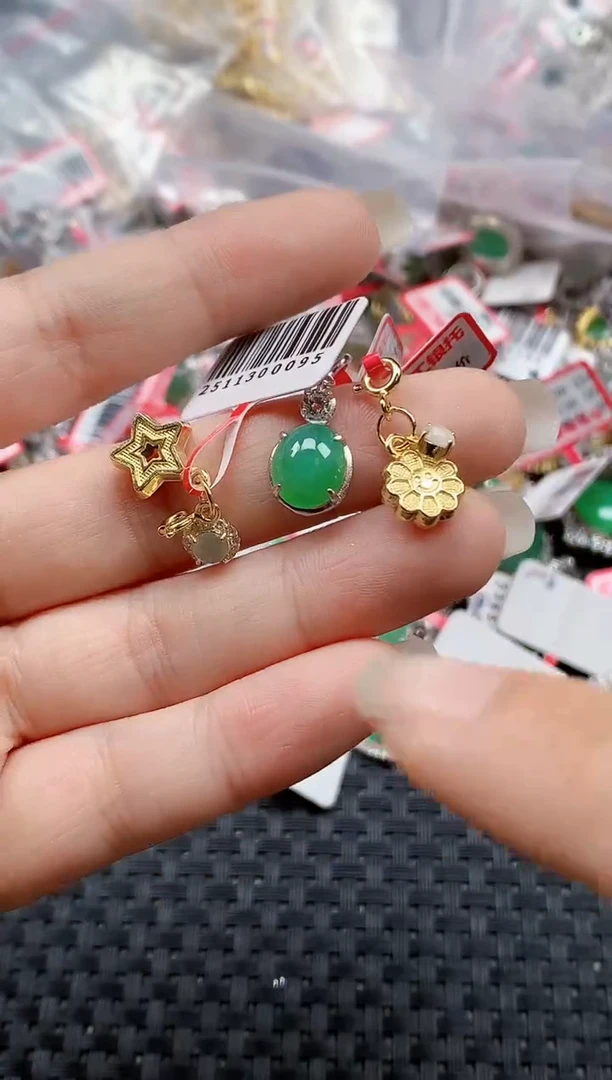 银S925镶嵌戒指翡翠天然A货缅甸翡翠