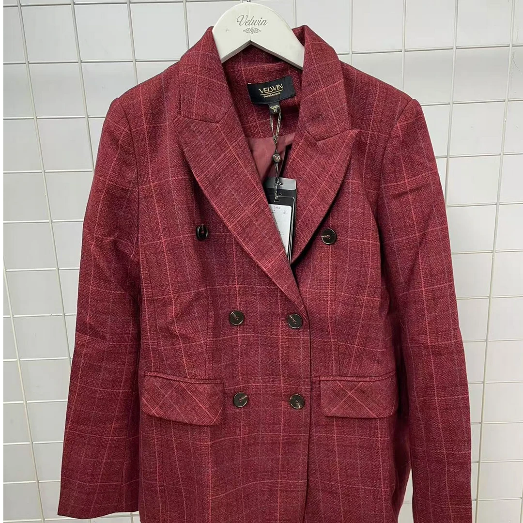 velwin蔚雯秋季新款复古时尚经典西装外套女LGWW449B05