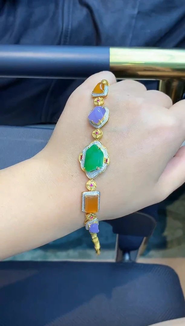 18K金镶嵌手链翡翠269-翡翠雪姐天天见