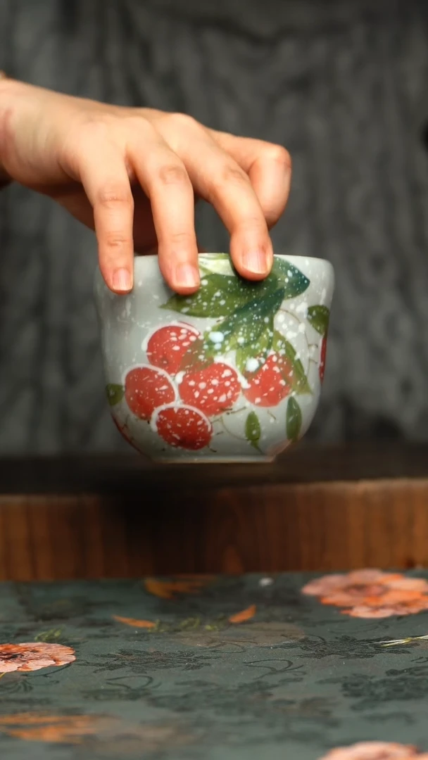 杯釉下彩手工手绘同款陶器