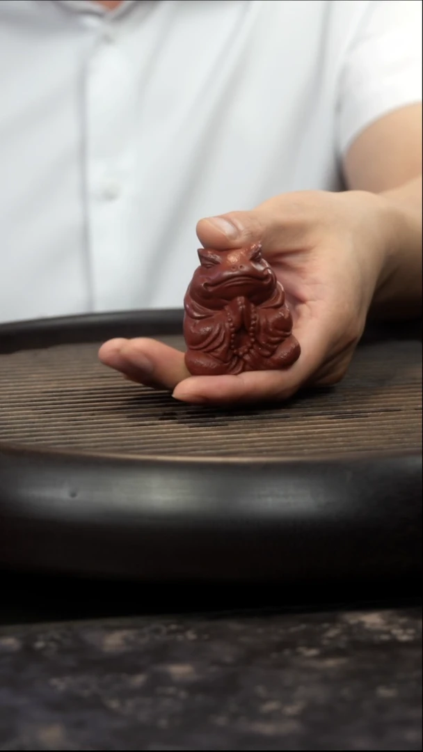 茶壶紫砂朱泥 蟾仙 摆件茶宠