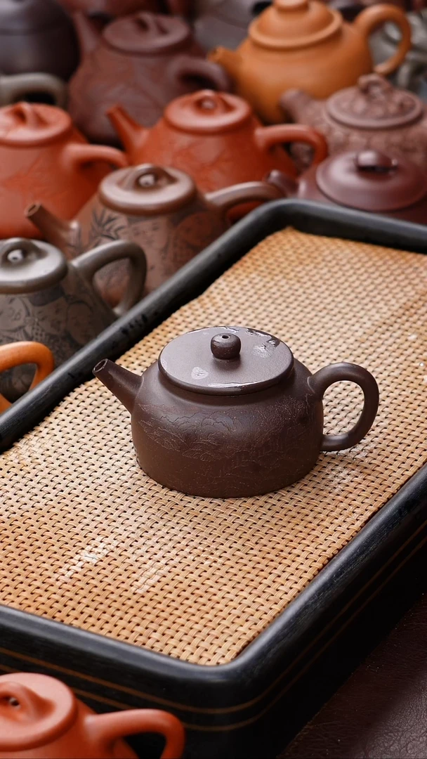 茶壶紫砂紫泥150cc慕古平盖