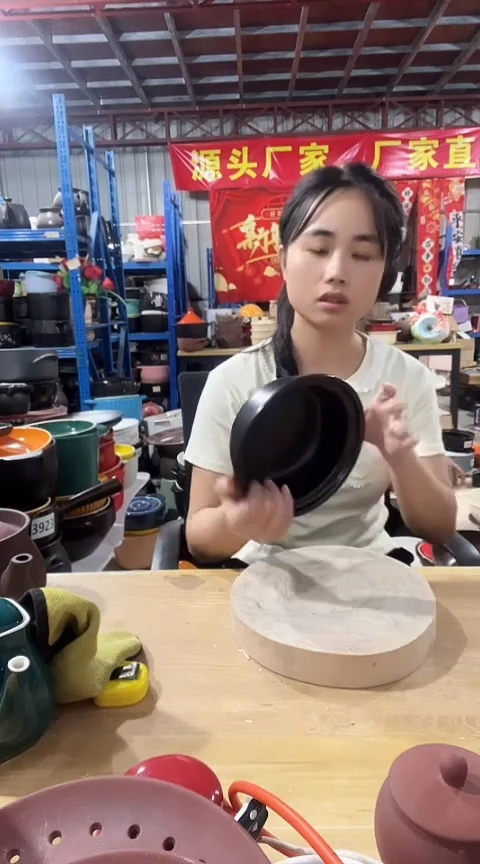现代AA125瑕疵黑色砂锅碗不带盖