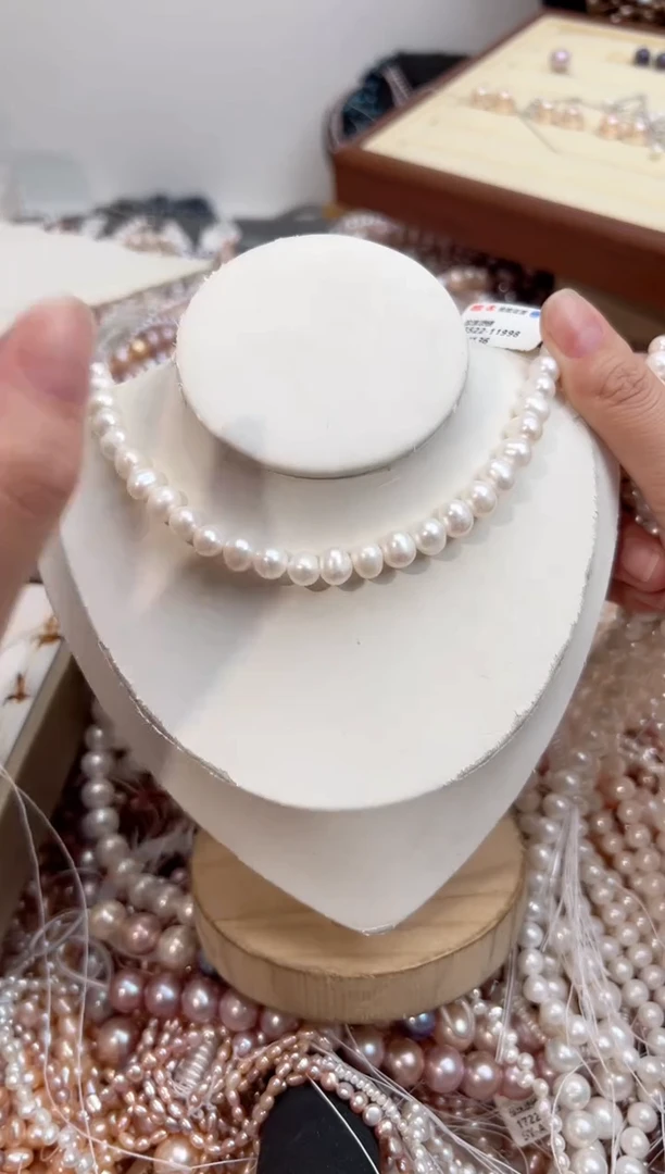 未镶嵌福利淡水珍珠野生无核*强光项链8mm左右