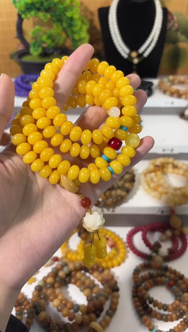 吊坠菩提根/象牙果卡8*11帝黄菩提108颗