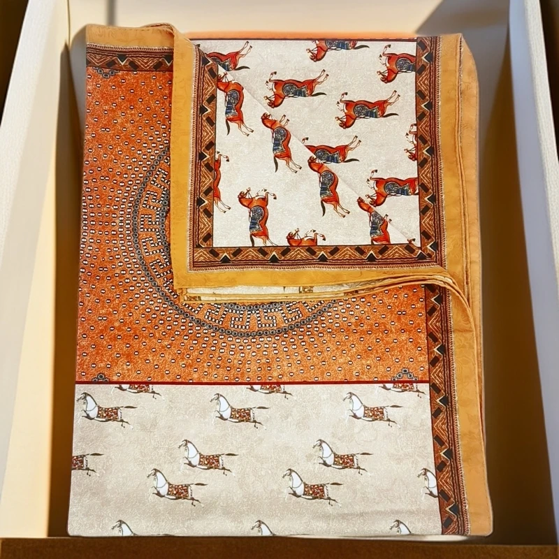 清 门店款SHSTORY品牌B21捡漏双色180*70cm小马图腾丝巾轻奢礼物