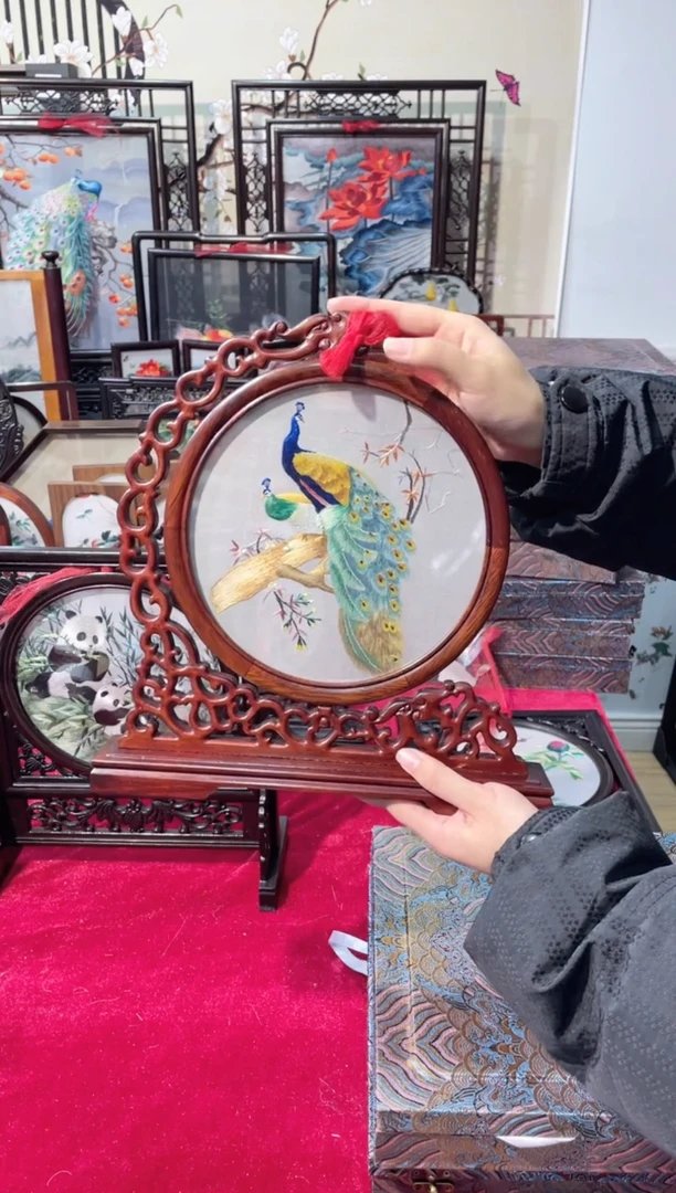 织绣精品苏绣手工刺绣，成品摆件65