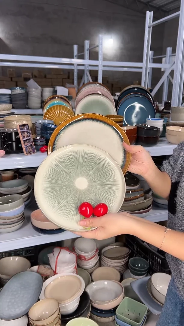 陶瓷外贸尾货瑕疵满20包邮X2小盘8英寸