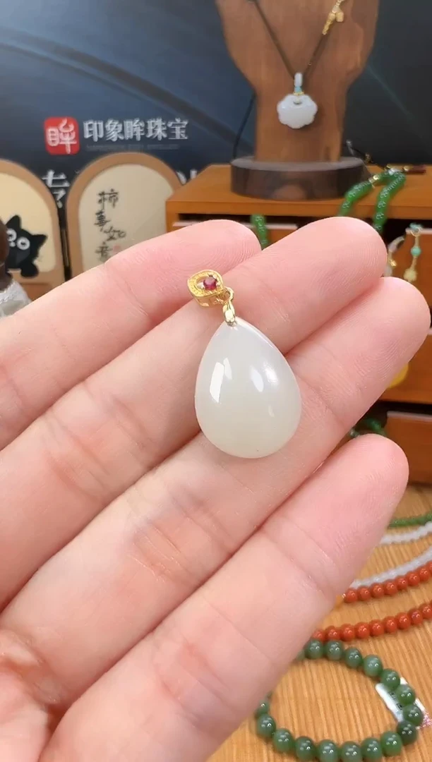 颈饰银S925镶嵌和田玉cg